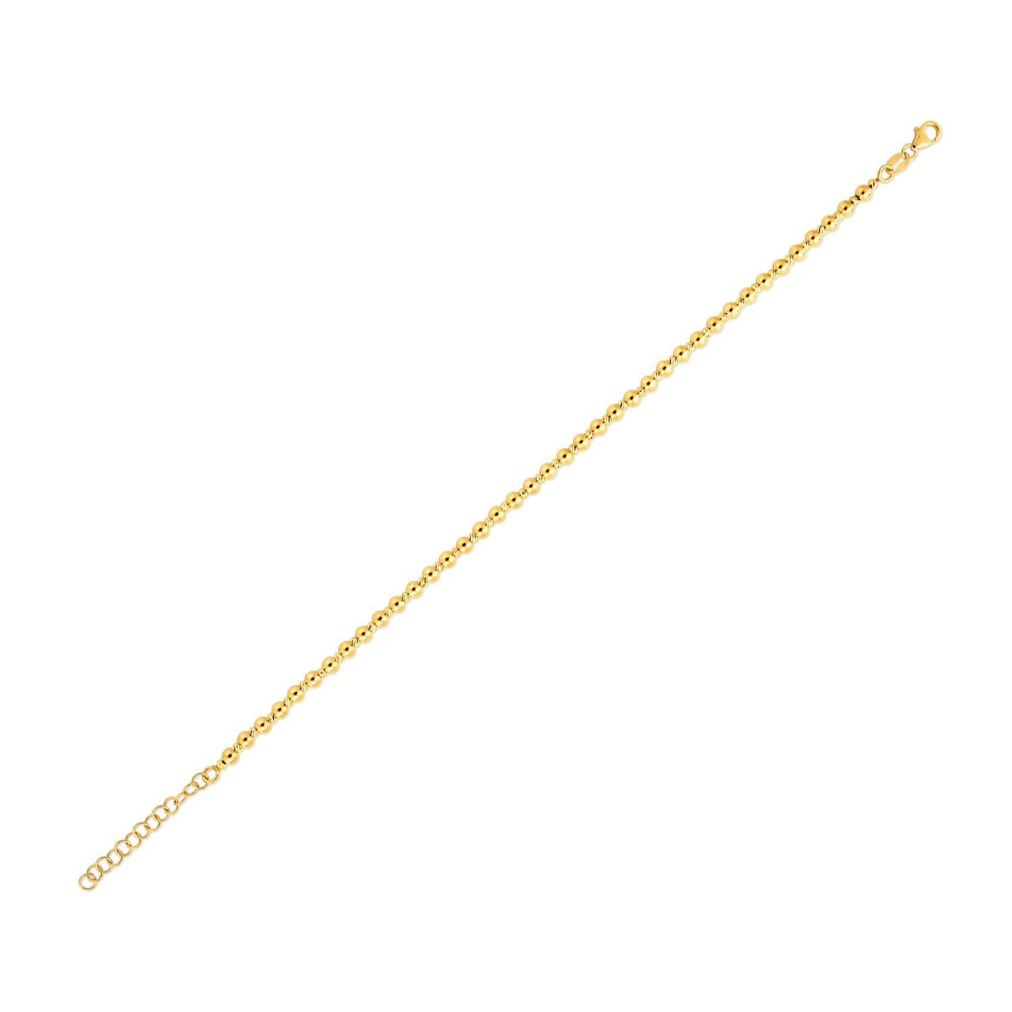 14k Yellow Gold Spaced Bead Bracelet (3.00 mm)