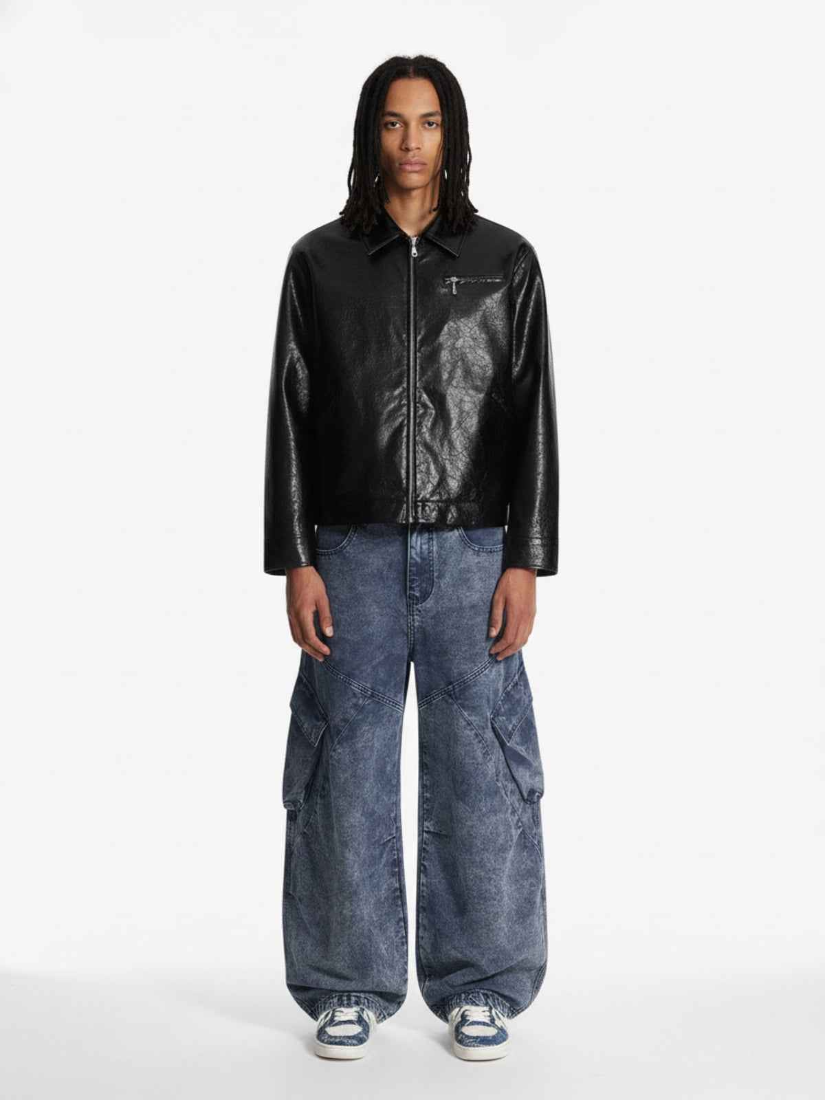 Vintage Washed Multi-Pocket Barrel Jeans