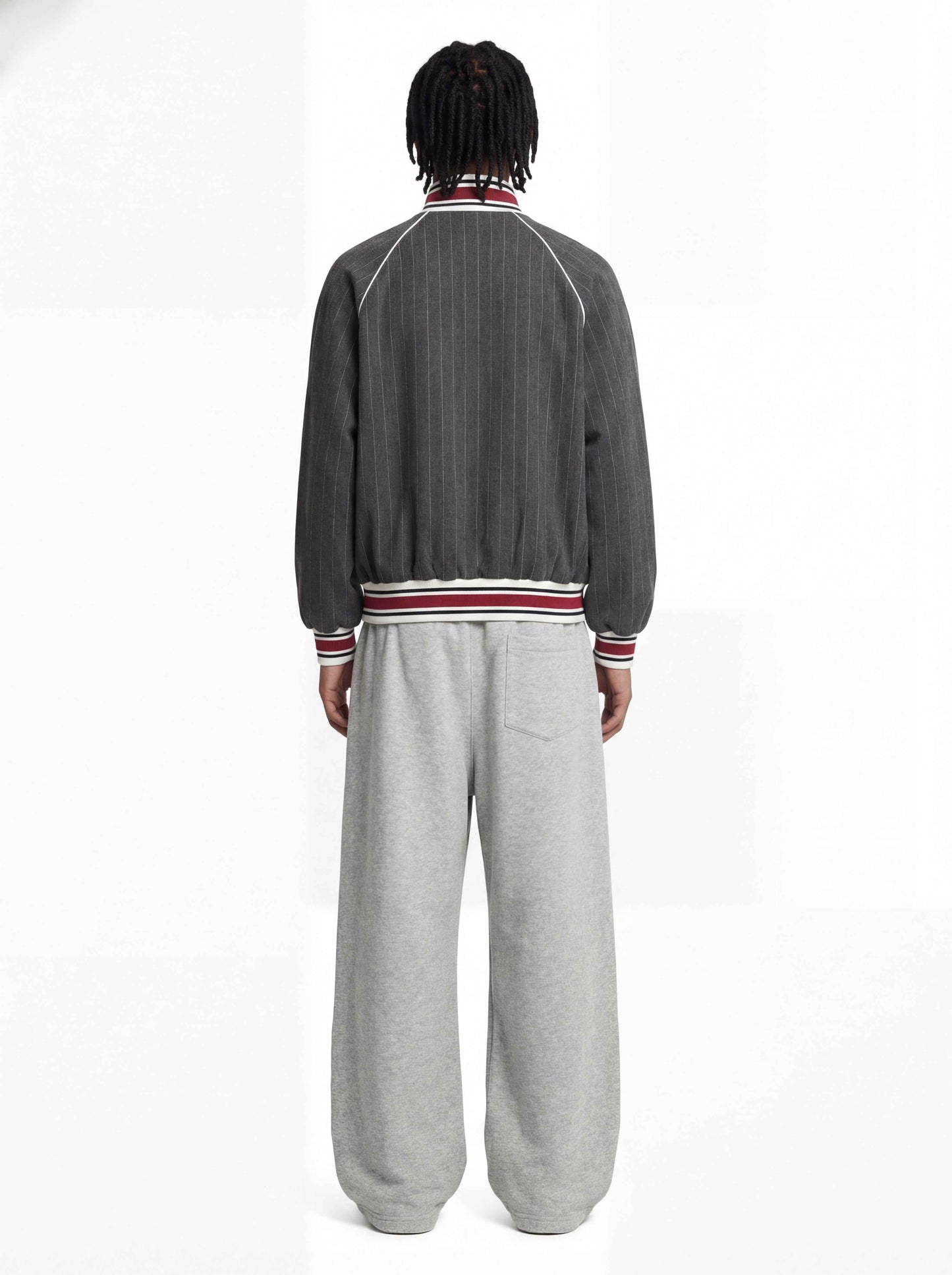 Pinstripe Vertical Embroidery Track Jacket