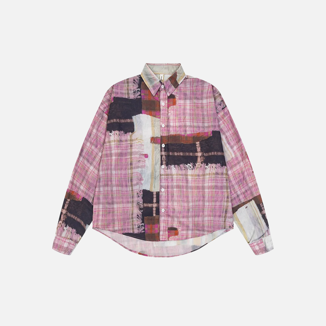 Plaid Autumn Loose Lapel Long Sleeve Shirt - Luxuryurbanwear