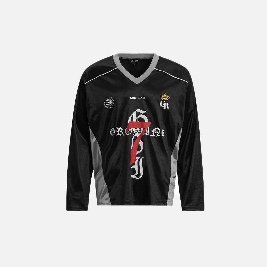 Cozy Oversized Letter Print Long Sleeve Sports T-Shirt - Luxuryurbanwear