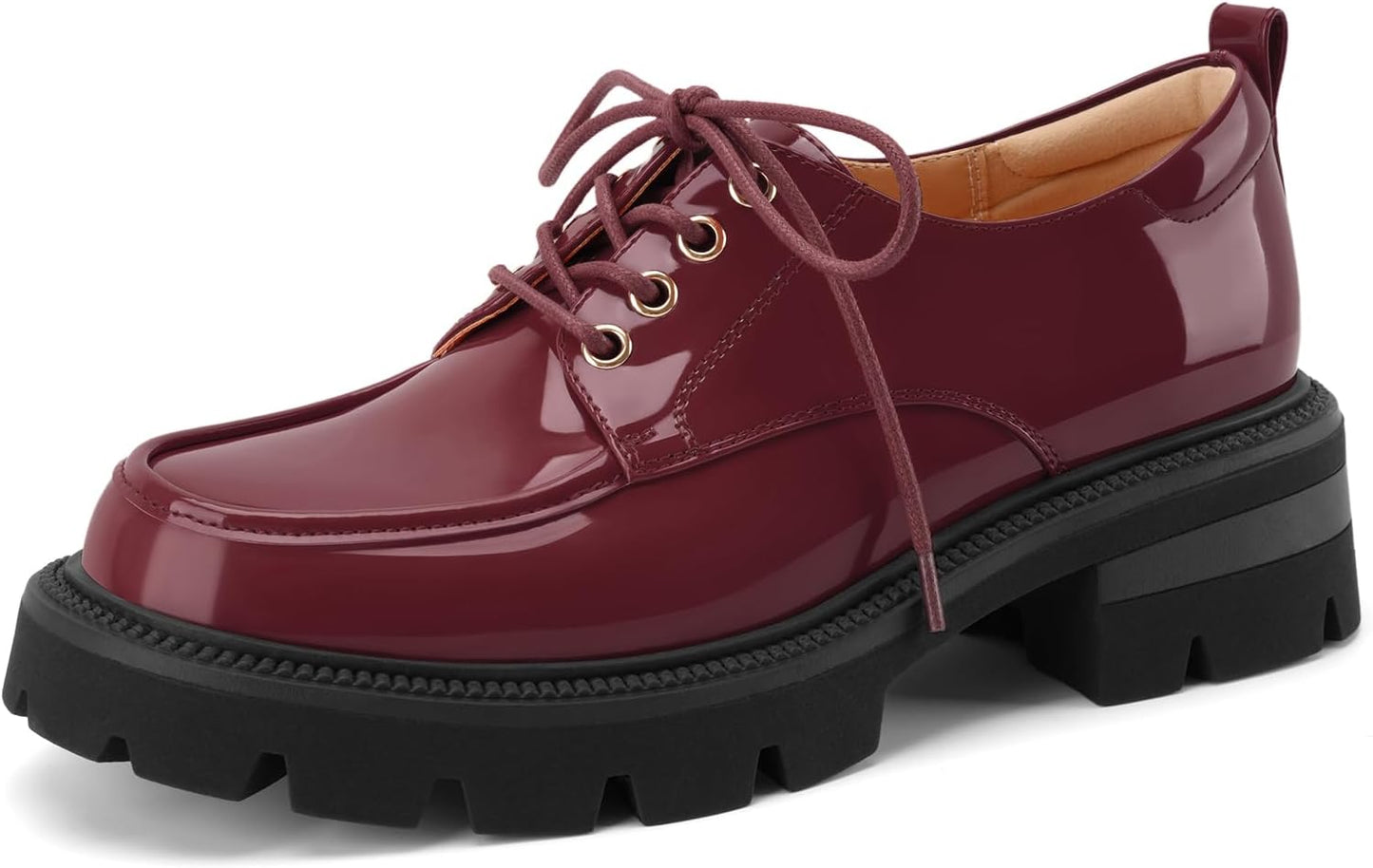 LUW Women's Platform Chunky Heeled Oxford Shoes