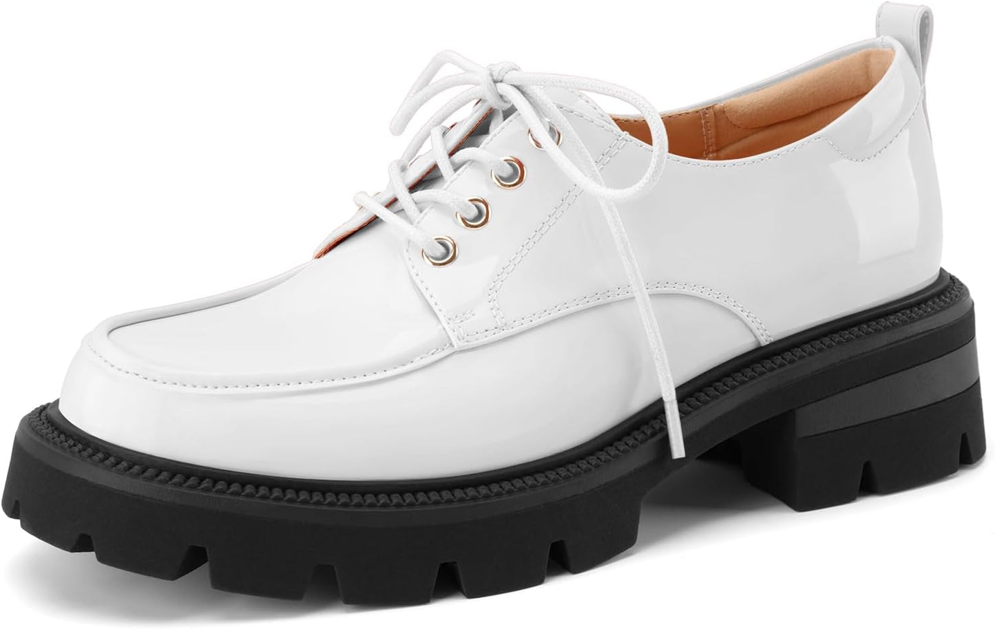 LUW Women's Platform Chunky Heeled Oxford Shoes