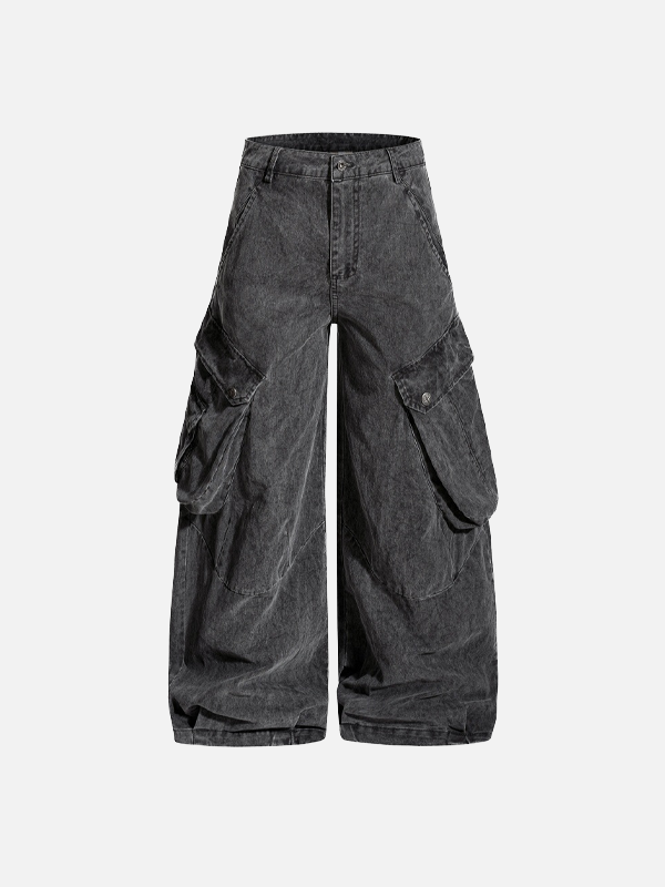 Heavy Industry Punk Wide Leg Cargo Pants - Luxuryurbanwear