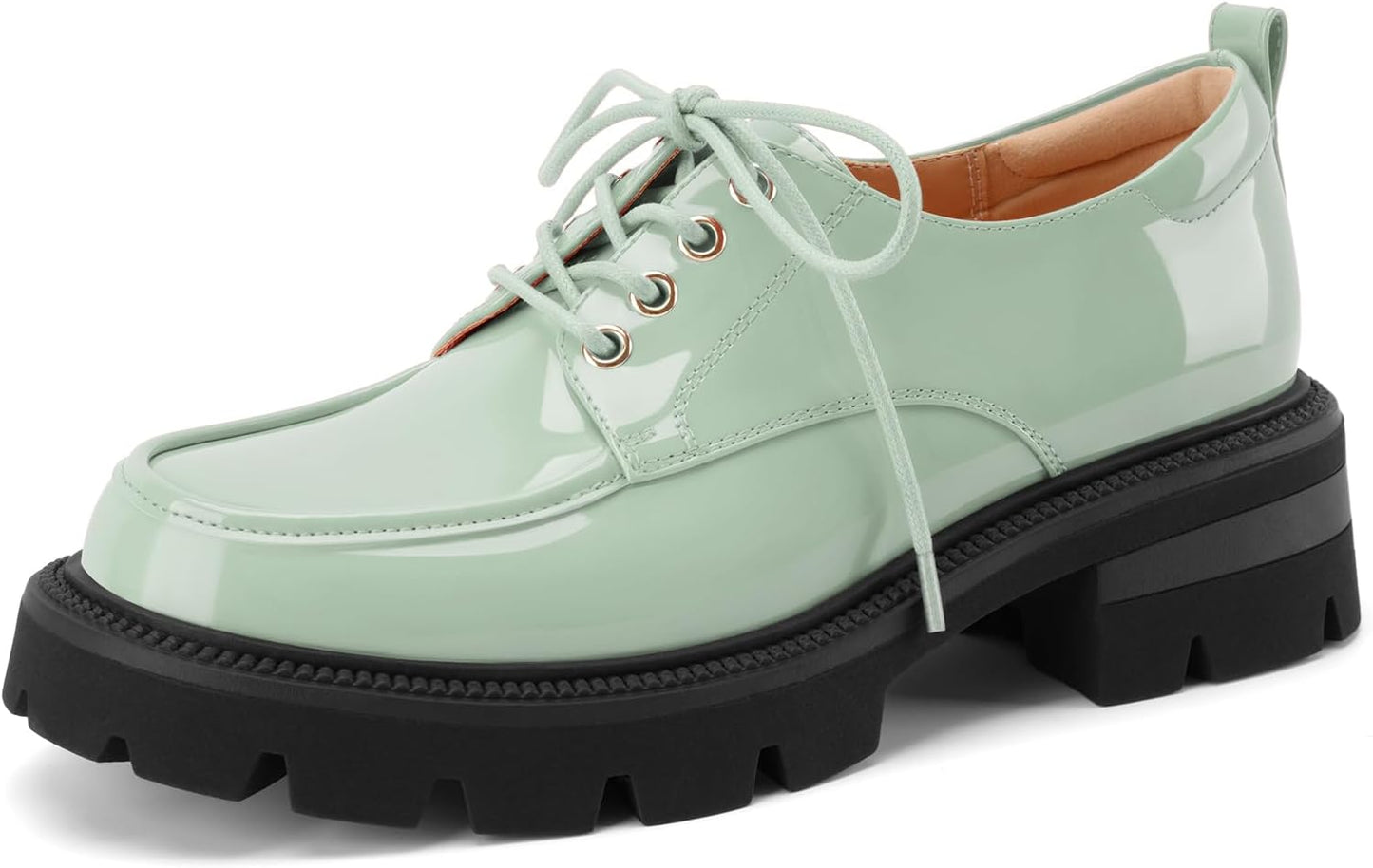 LUW Women's Platform Chunky Heeled Oxford Shoes