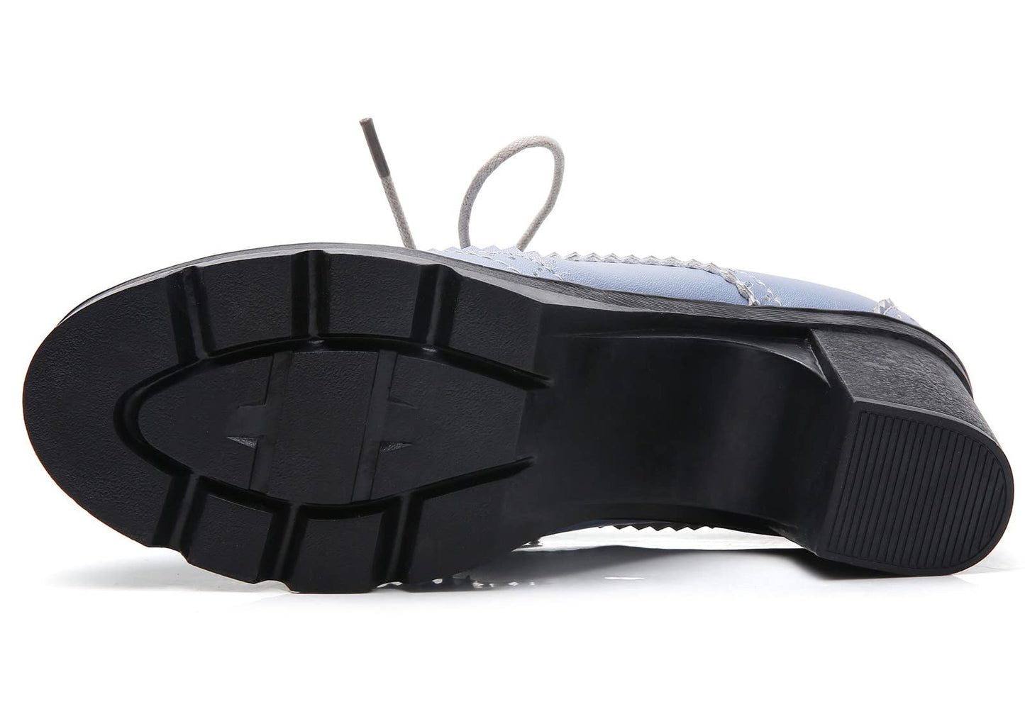 LUW Women's Leather Platform Chunky Oxford Shoes