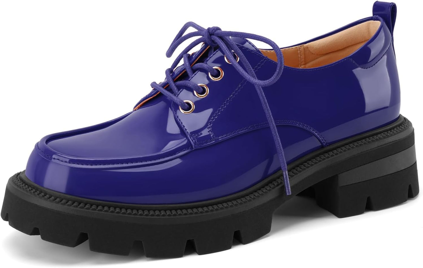 LUW Women's Platform Chunky Heeled Oxford Shoes