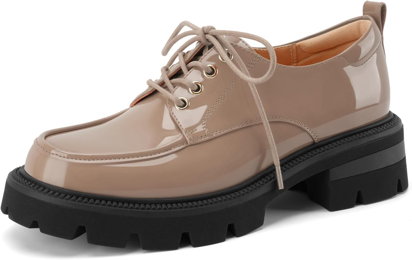 LUW Women's Platform Chunky Heeled Oxford Shoes