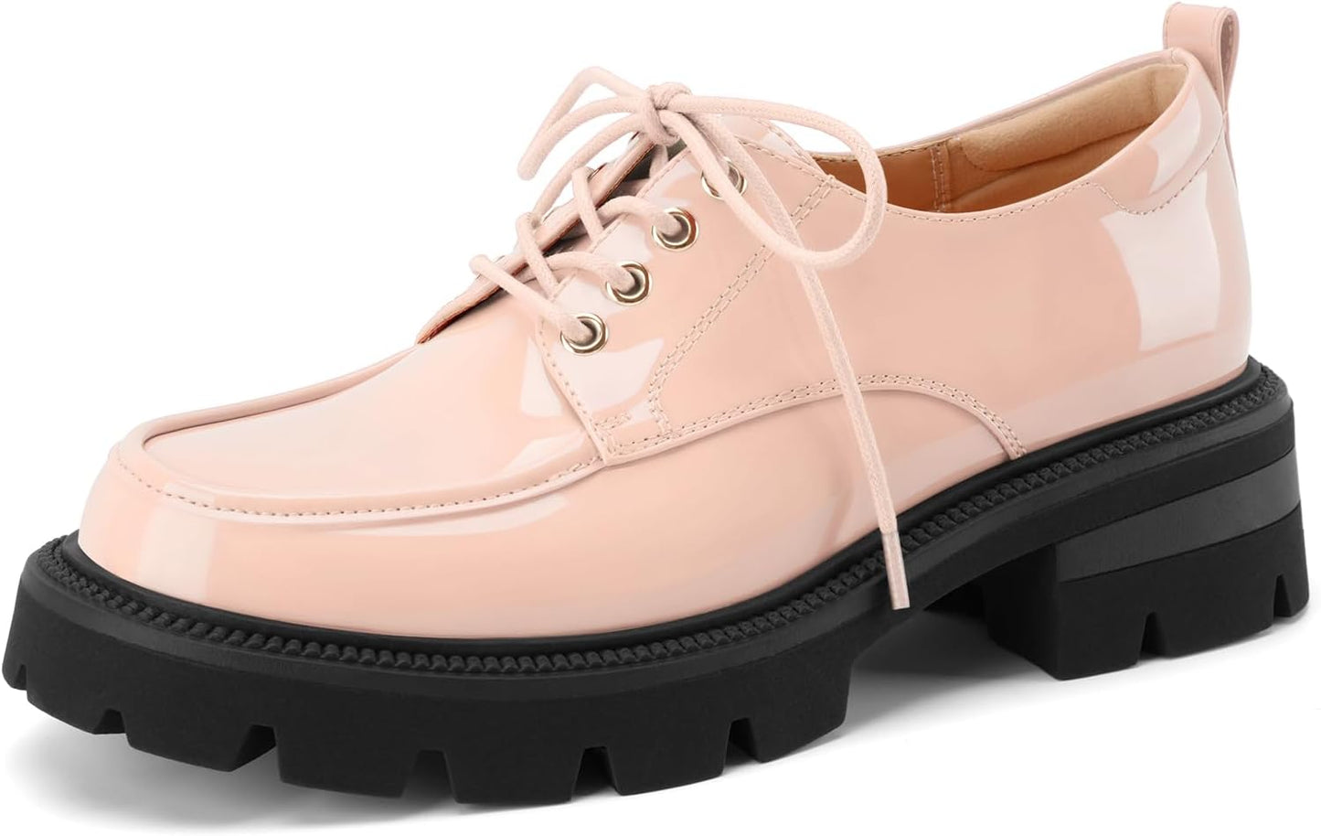 LUW Women's Platform Chunky Heeled Oxford Shoes