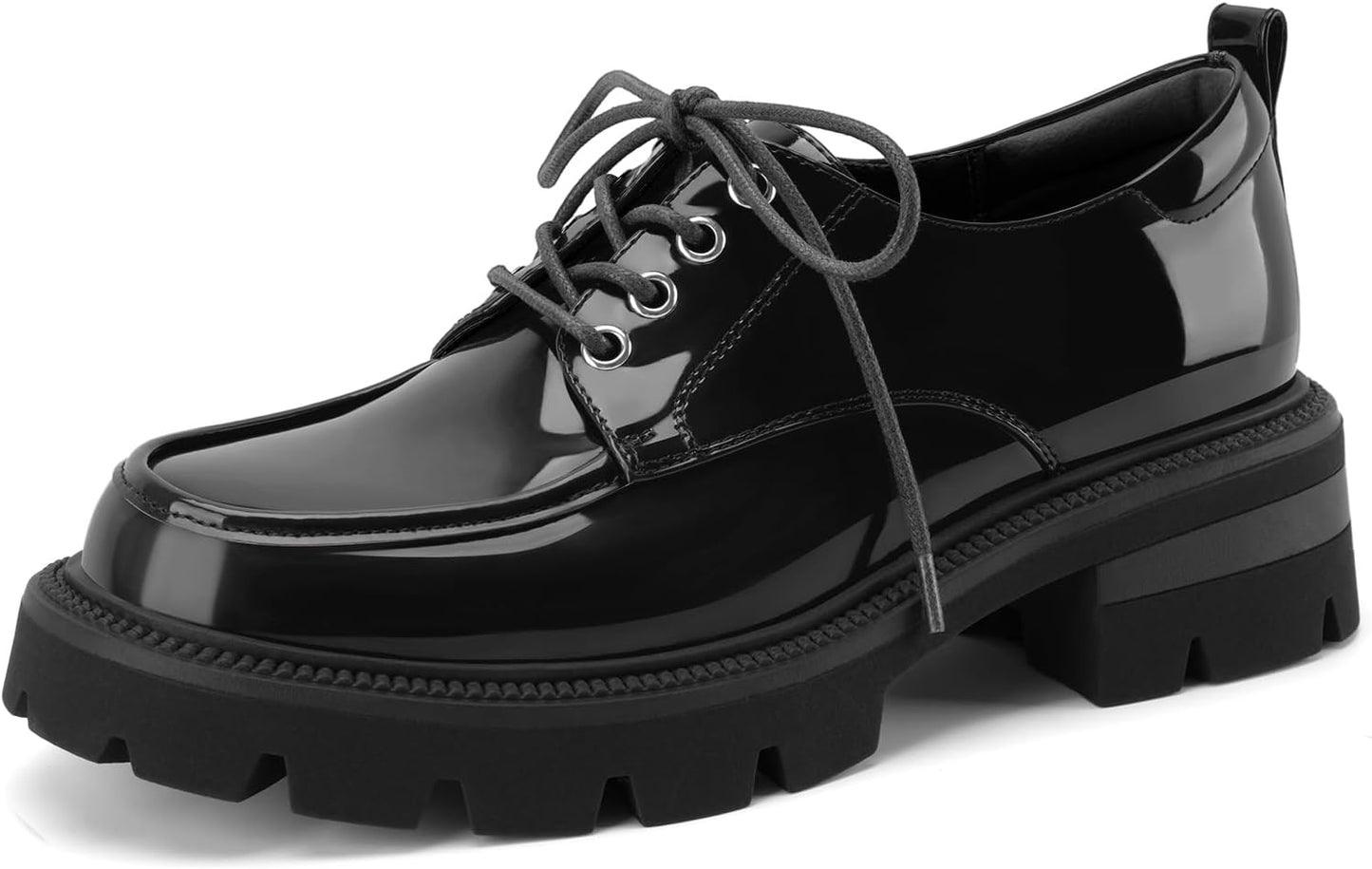 LUW Women's Platform Chunky Heeled Oxford Shoes