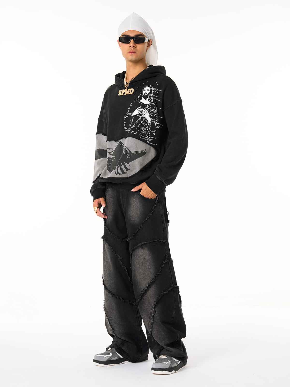 Distressed Electronic Exorcist Print Hoodie