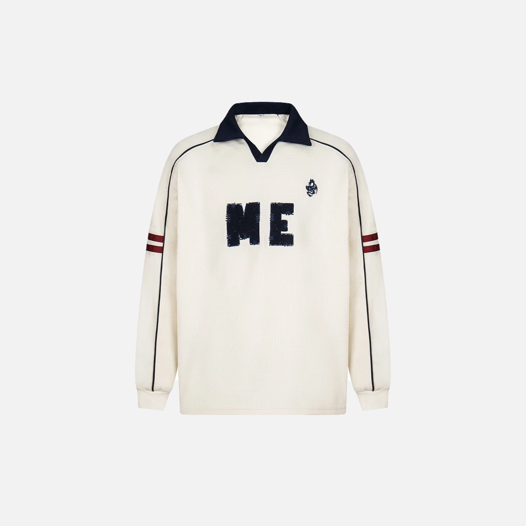 Contrast Paneled Retro Loose Fit Letter Embroidery Sweatshirt - Luxuryurbanwear