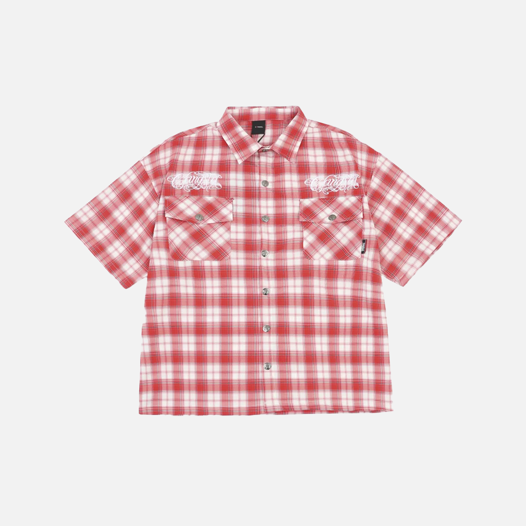 Plush Chicano Safari Plaid Short Sleeve Shirt - Luxuryurbanwear
