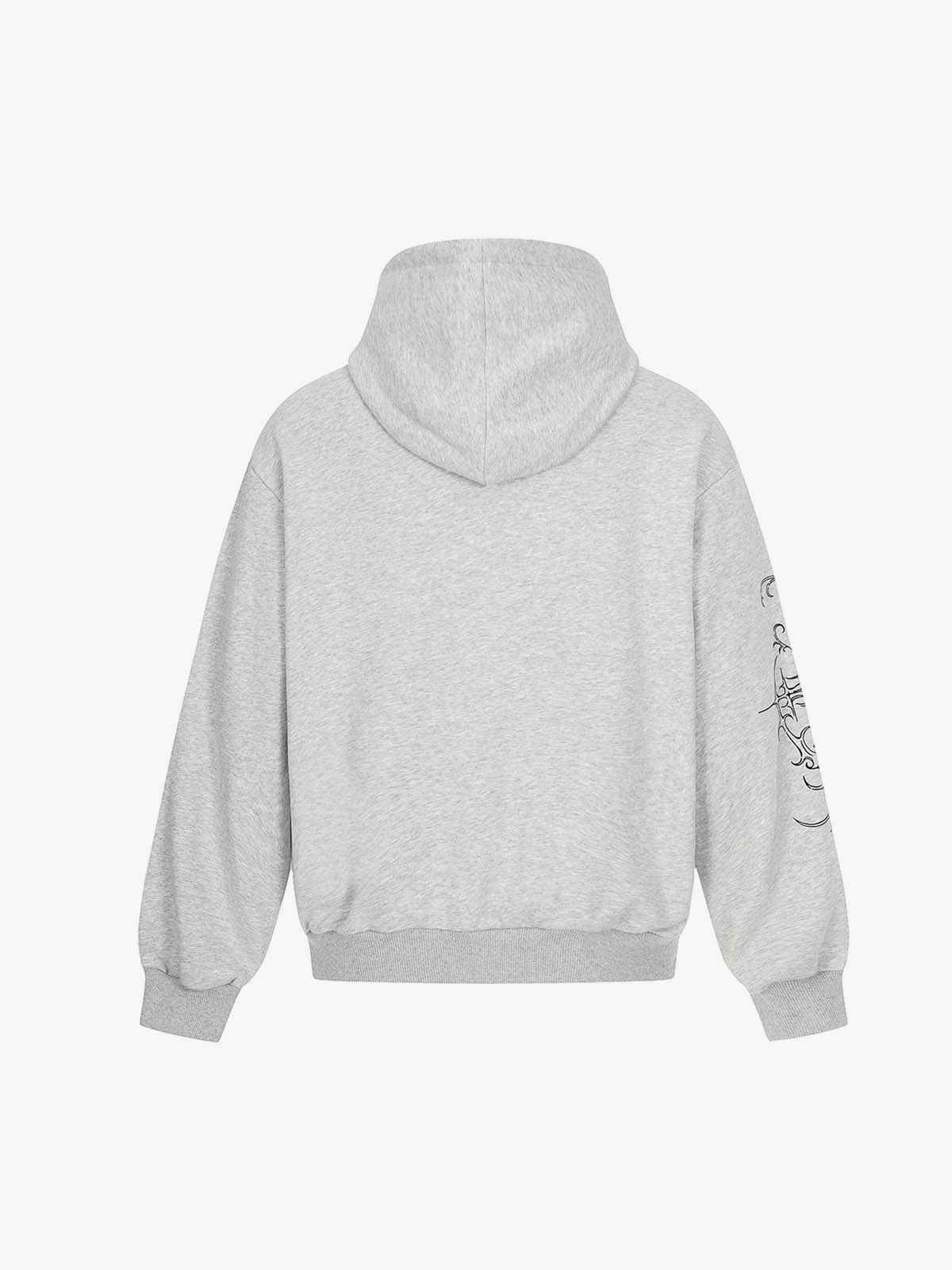 Embroidered Graphic Studded Hoodie and Wide Leg Sweatpants Set