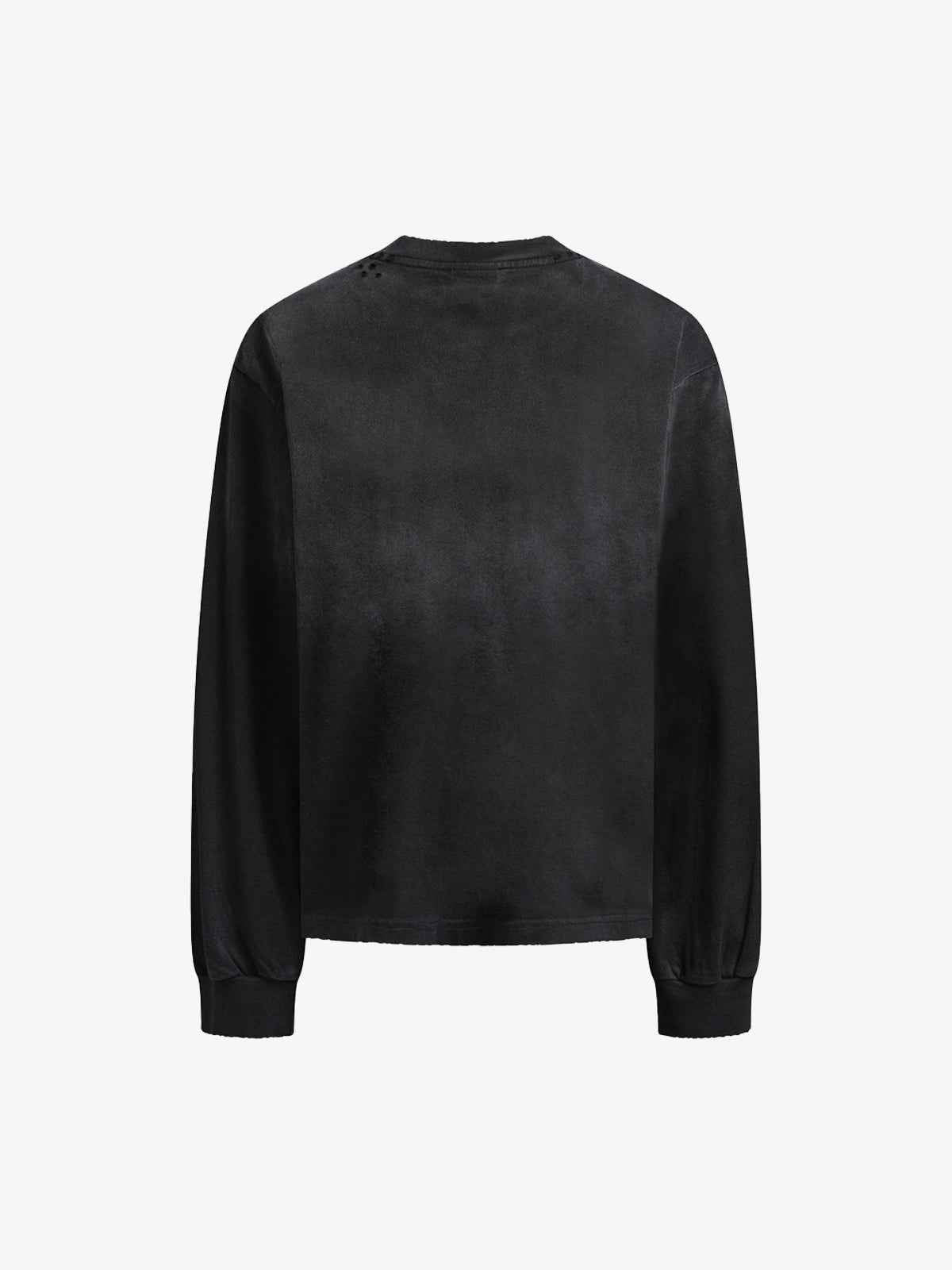 Distressed 07 Graphic Print Washed Long Sleeve T-Shirt