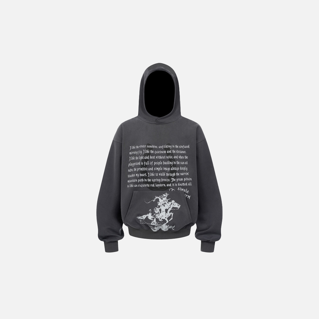 Lightweight Cool Retro Vintage Knight Print Hoodie - Luxuryurbanwear