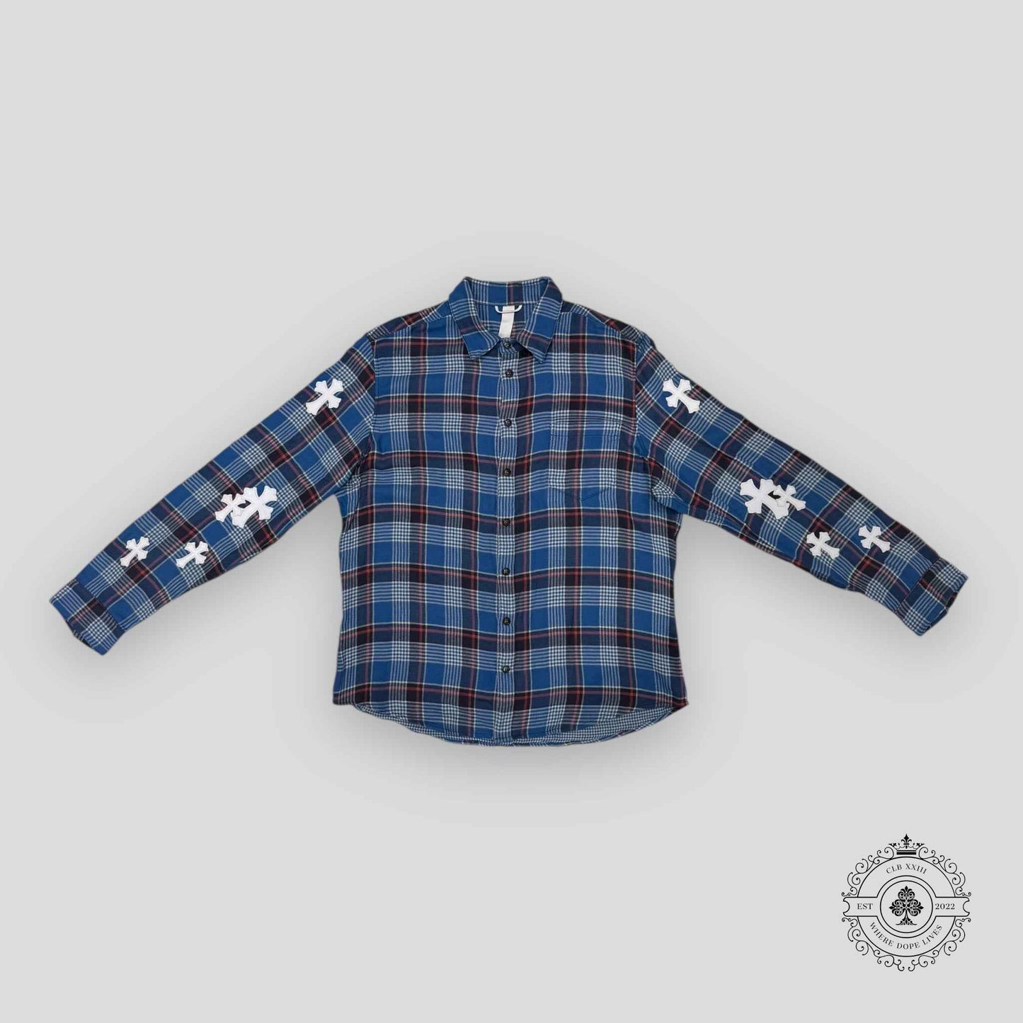 Chrome Hearts Cross Patch Padded Flannel Shirt