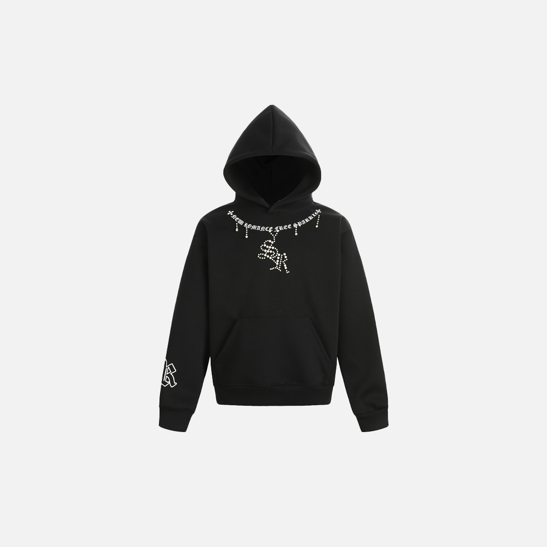 Y2K Streetwear Gothic Beaded Oversized Hoodie - Luxuryurbanwear