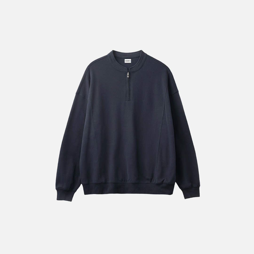 Flattering Stylish Oversized Half-Zip Casual Sweater - Luxuryurbanwear