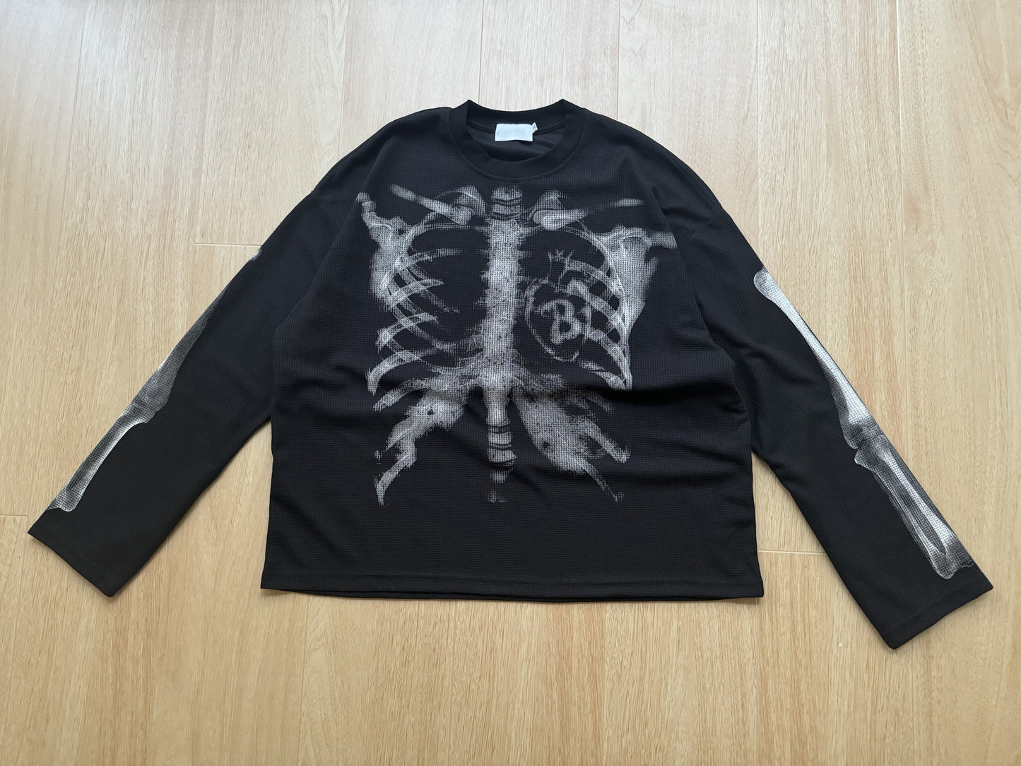 X-Ray Skeleton | Waffle Long Sleeve T-Shirt - Luxuryurbanwear