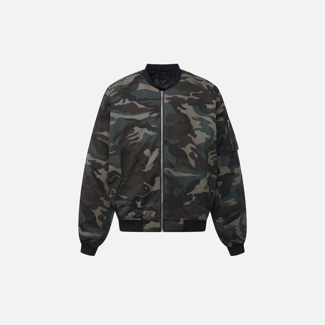 Stylish Camouflage Baseball Collar Padded Jacket - Luxuryurbanwear