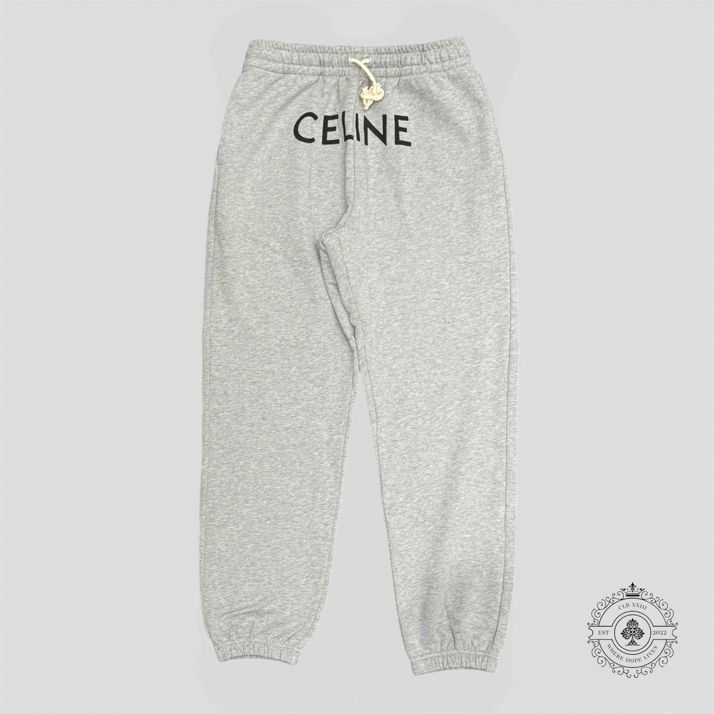 Celine Logo Sweatpants in Grey
