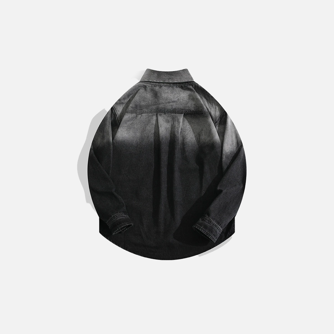 Streetwear Single Breasted Handsome Gradient Denim Jacket - Luxuryurbanwear
