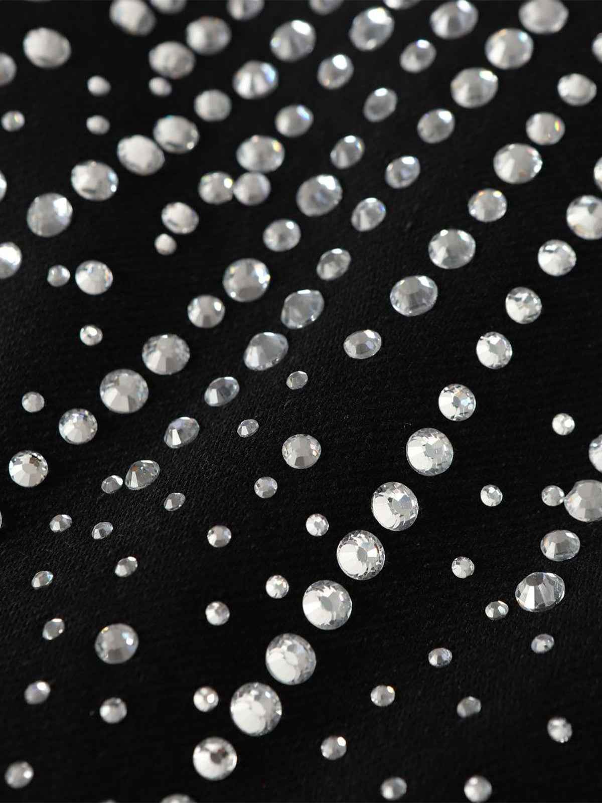 Retro Denim Full Rhinestone Design Baggy Jeans - 2545