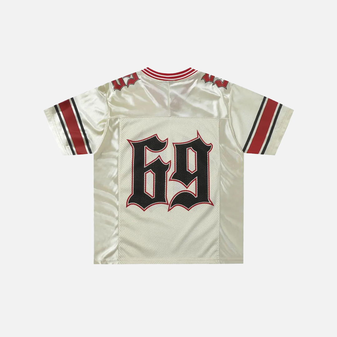 Plush Graphic Print Patchwork V-Neck Sport T-Shirt - Luxuryurbanwear