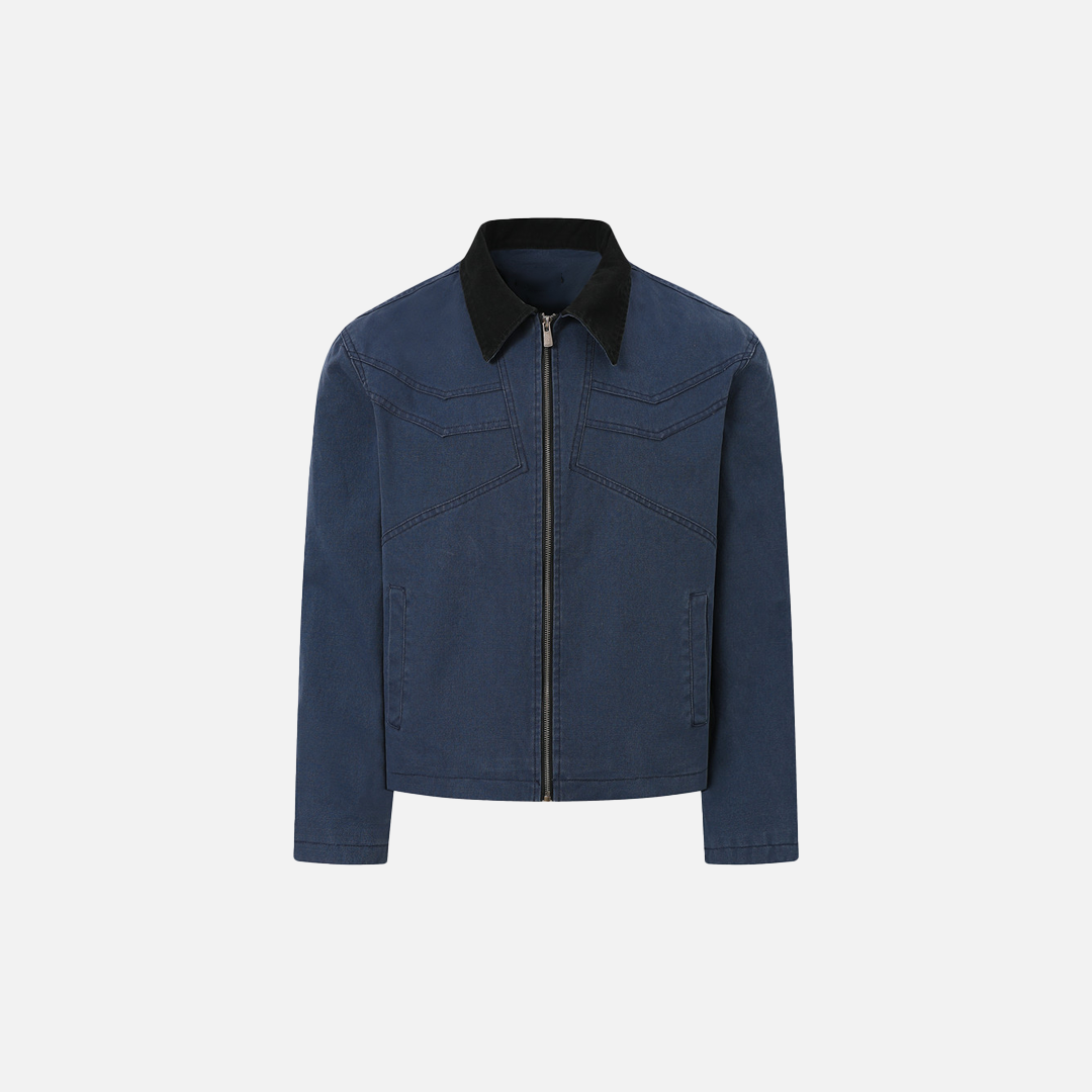Stylish Color Block Stand Collar Retro Utility Jacket - Luxuryurbanwear