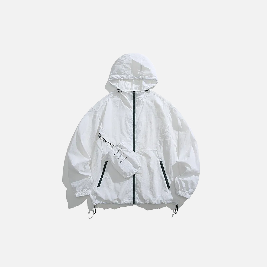 Flattering Sunscreen Hooded Windbreaker Jacket - Luxuryurbanwear