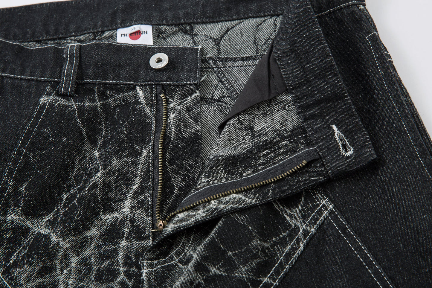 Cracked Panel Washed | Wide Jeans