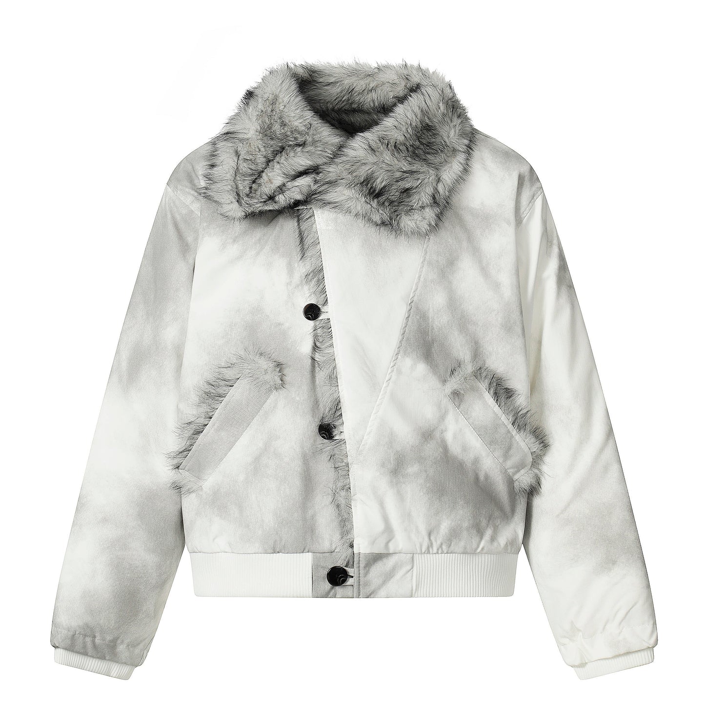 Faux-Fur Panel | Asymmetric Winter Jacket - Luxuryurbanwear