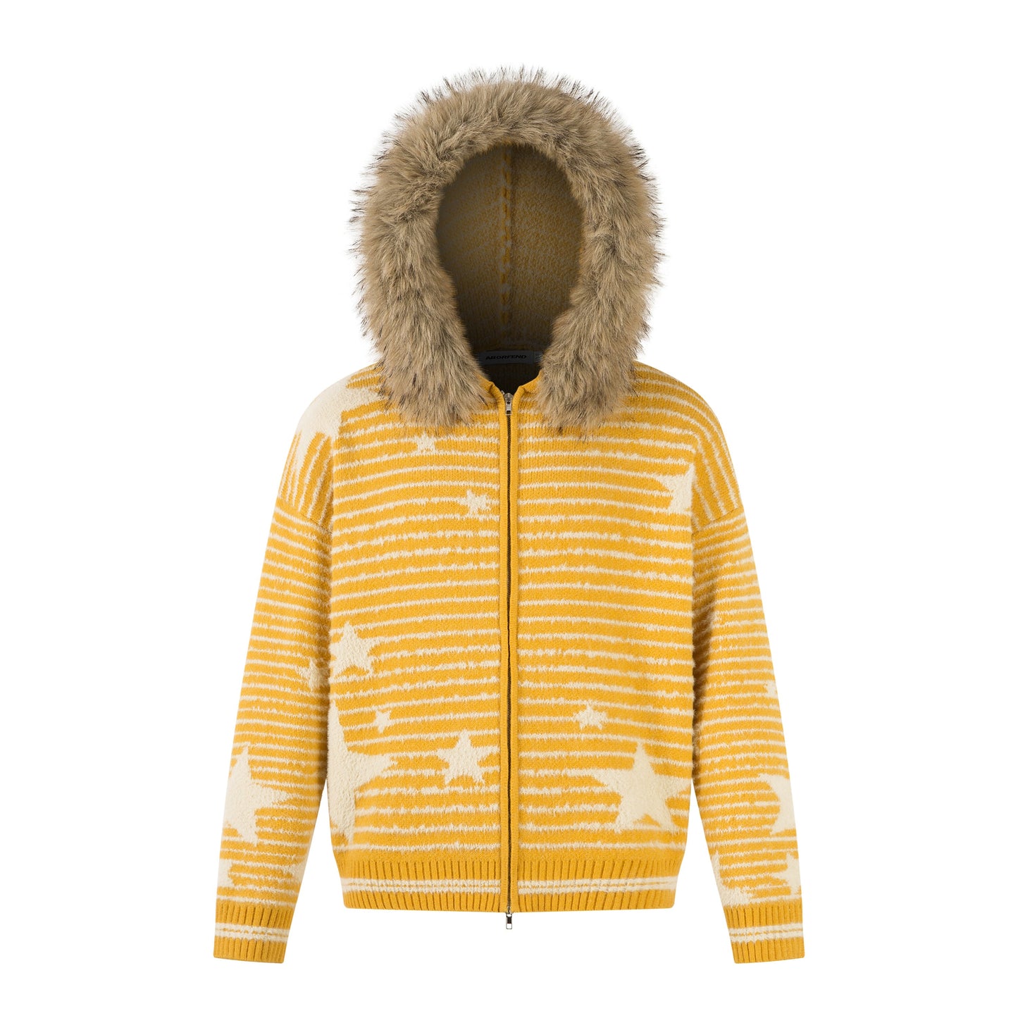 Winter Sky | Knitted Hoodie with Faux Fur Trim - Luxuryurbanwear