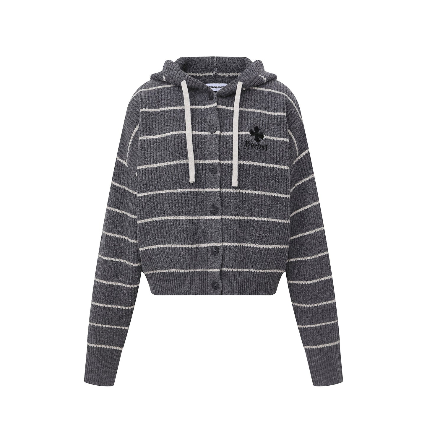 Stripe Hoodie | Button-Up Knit Cardigan - Luxuryurbanwear