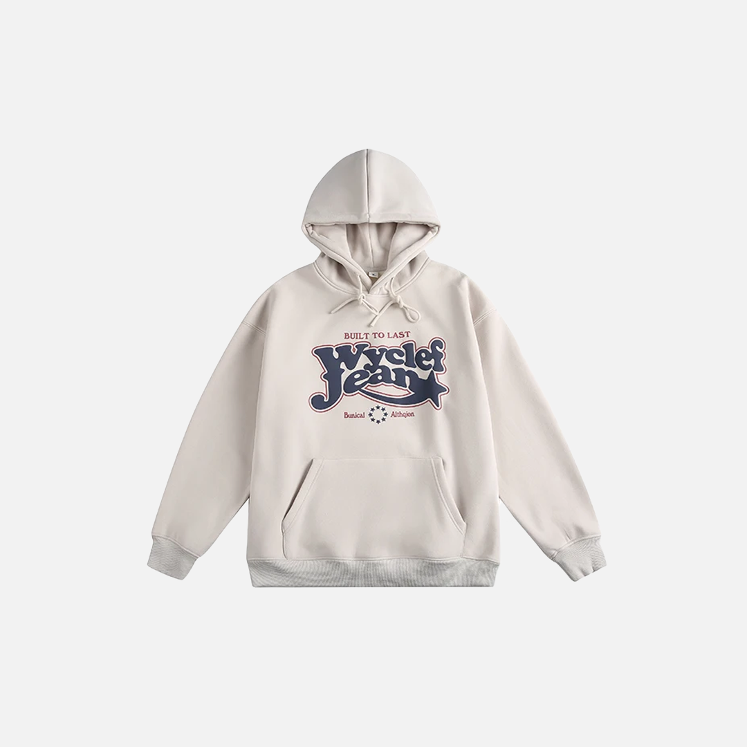 Heavyweight Letter Print Fleece Sporty Hoodie - Luxuryurbanwear