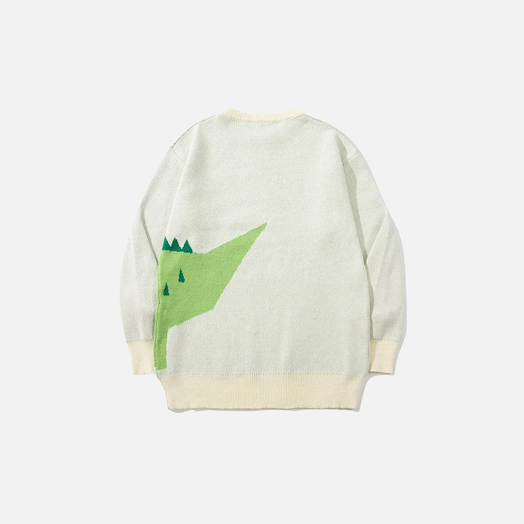Cozy Oversized Knitted Crocodile Sweater - Luxuryurbanwear