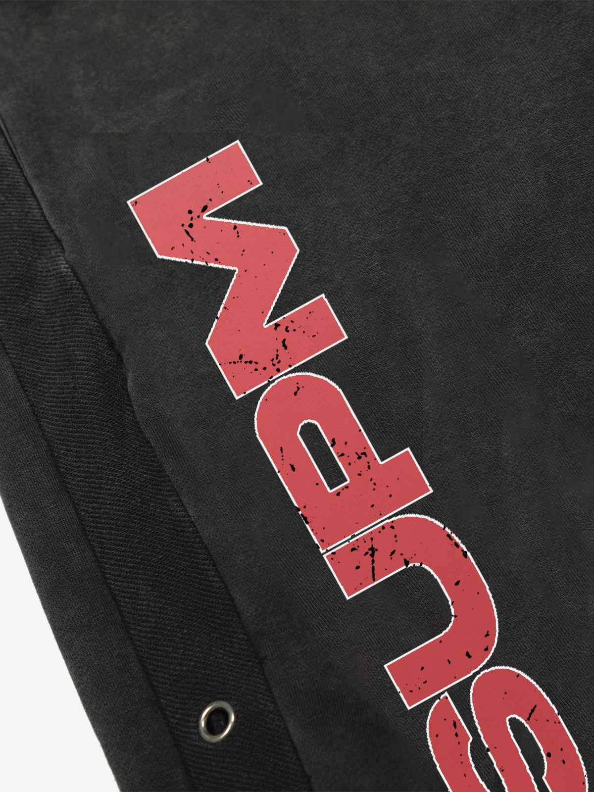 Street Washed Mottled Rivet Letter Print Baggy Sweatpants