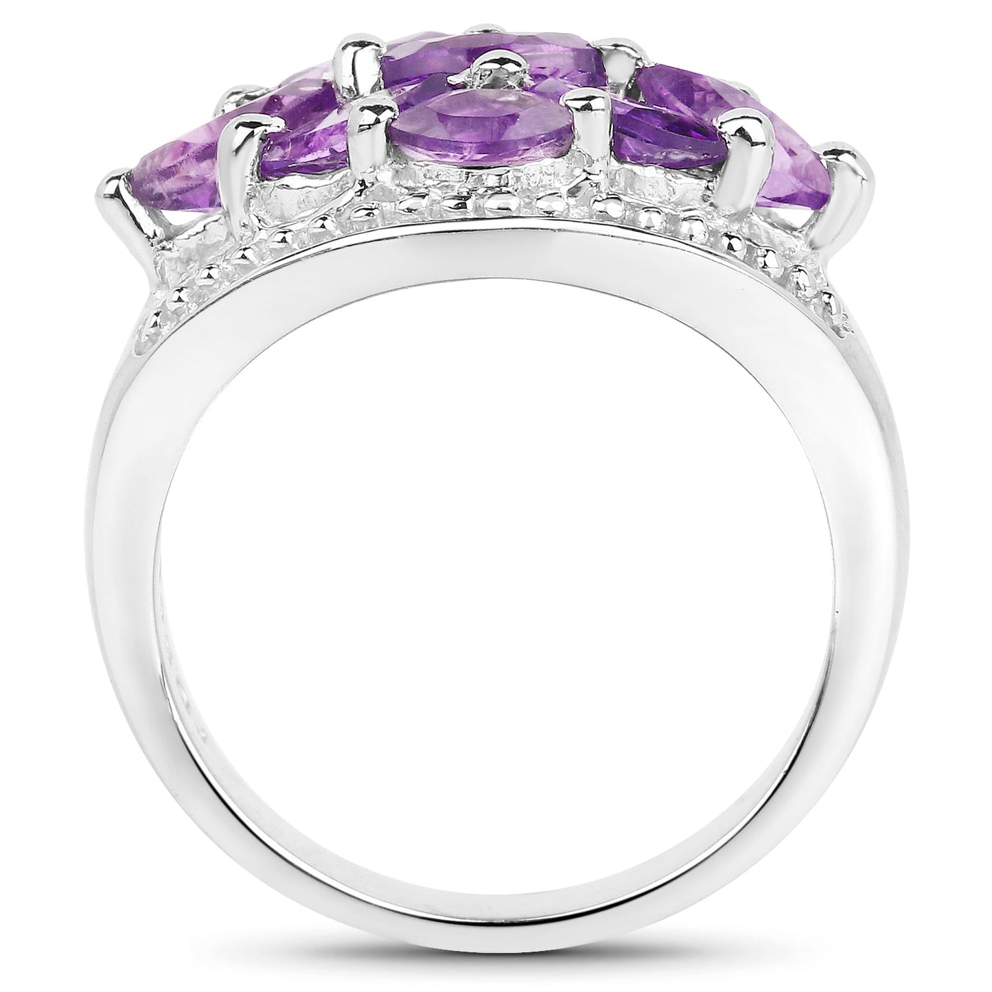 1.91 Carat Genuine Amethyst .925 Sterling Silver Ring
