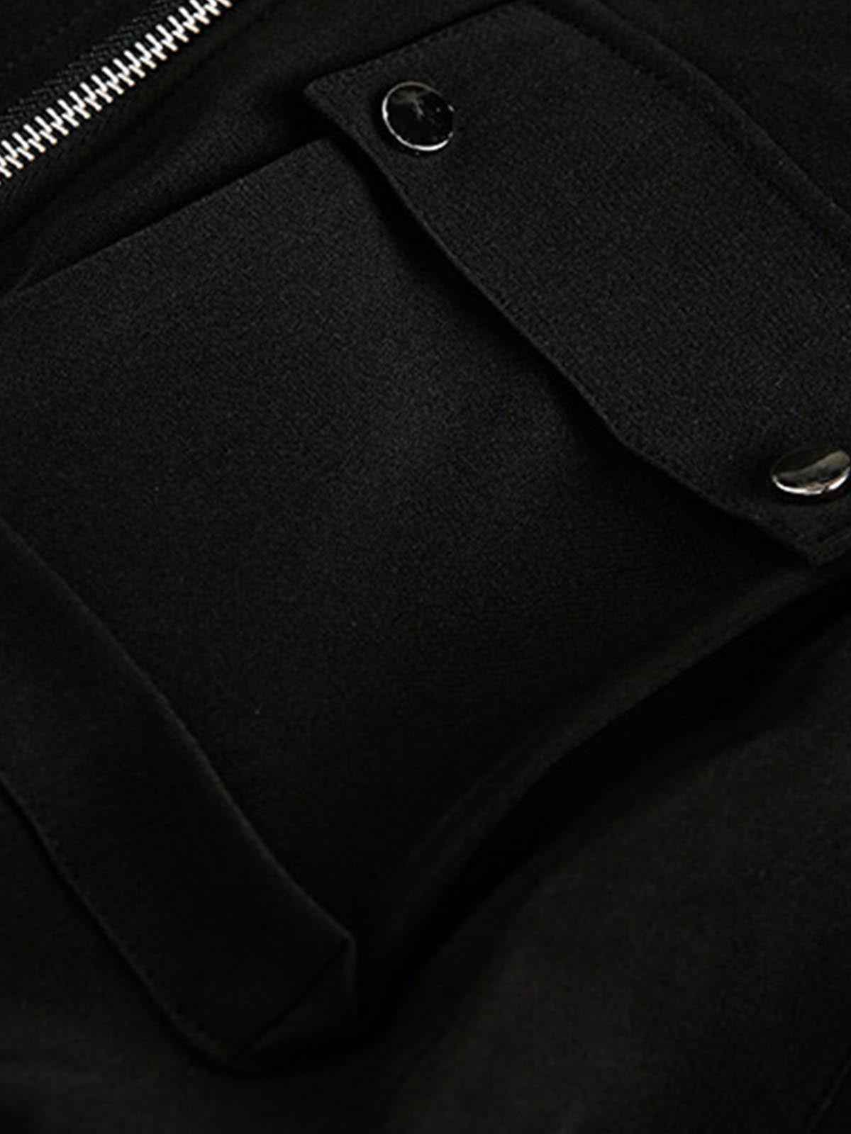 Structured Lapel Zip Front Pocket Jacket