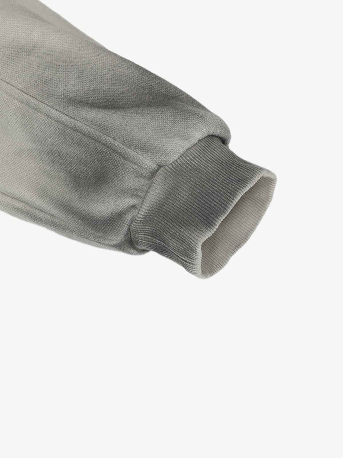 Vintage Washed Half Zip Pocket Dirty Dye Hoodie
