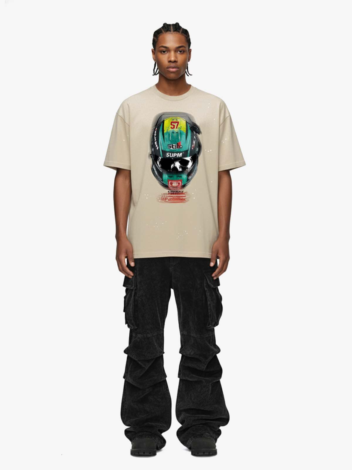 Racing Helmet Graphic T-Shirt - Luxuryurbanwear