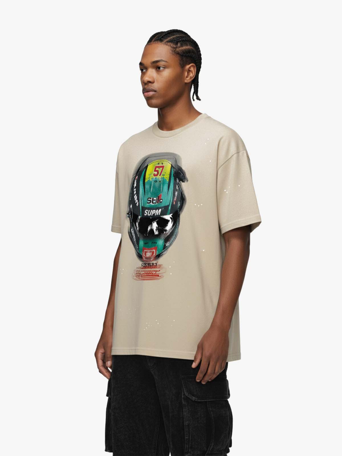 Racing Helmet Graphic T-Shirt - Luxuryurbanwear