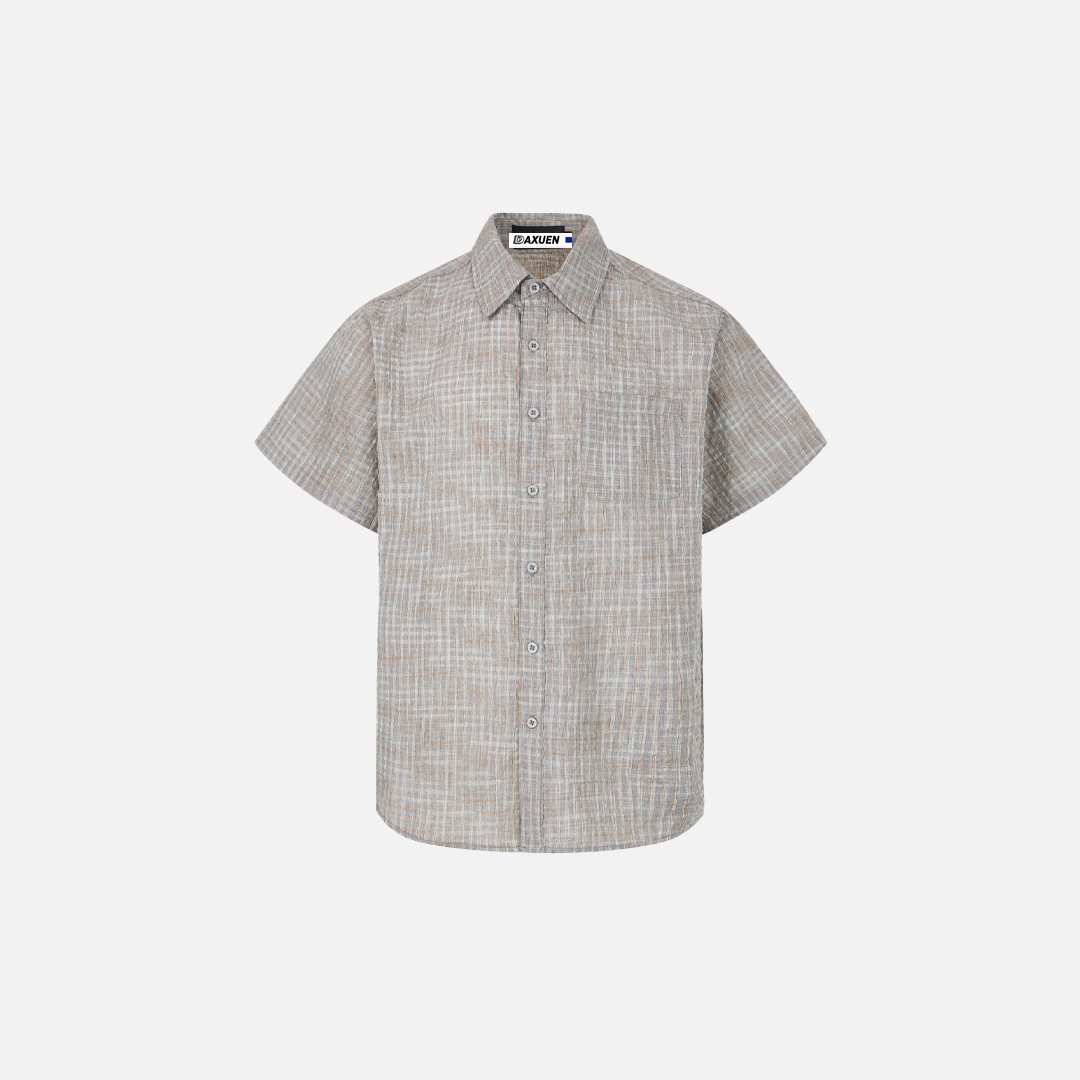 Bold Durable Checkered Bubble Cross Loose Shirt - Luxuryurbanwear