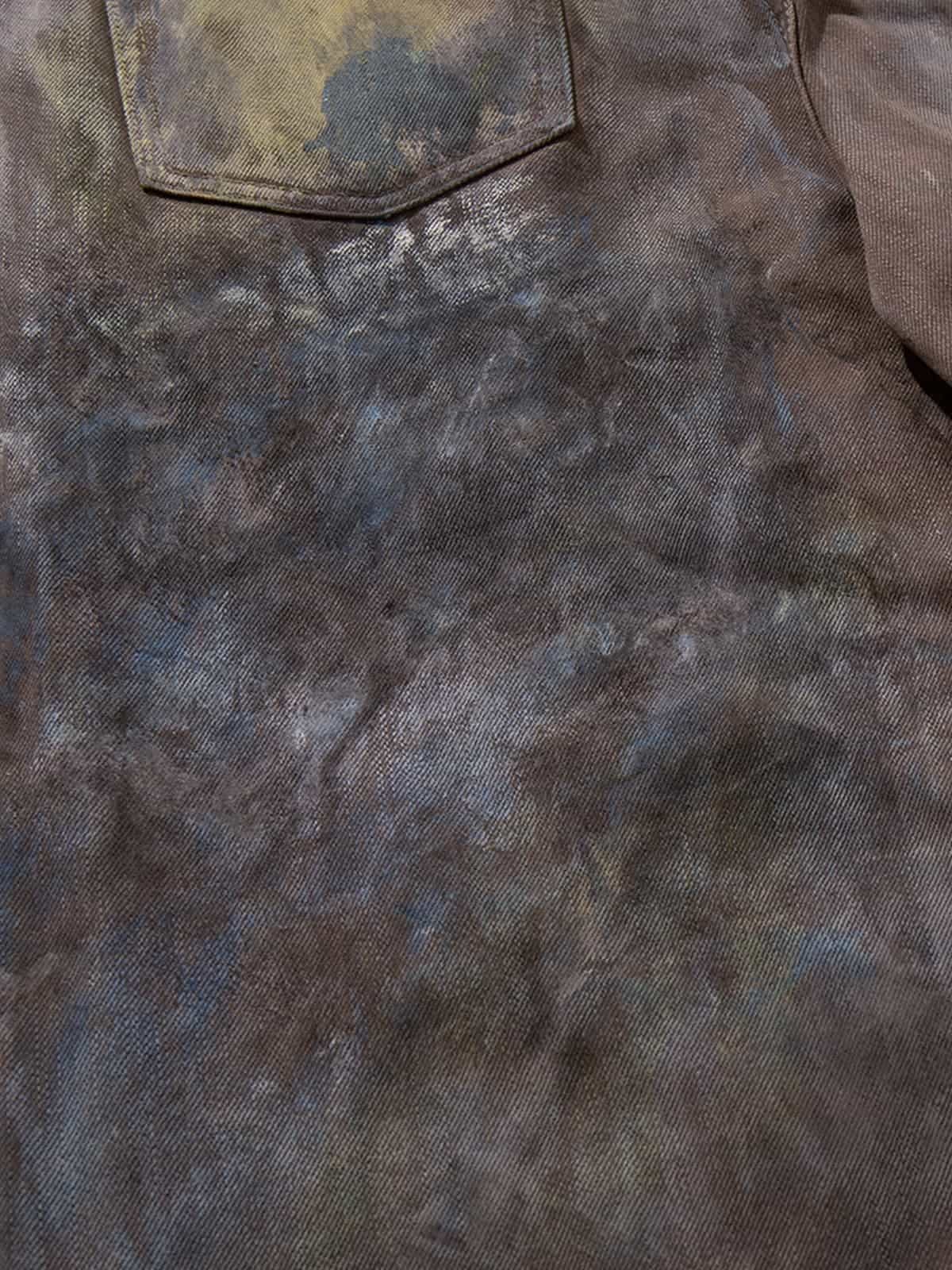Retro Graffiti Painted Distressed Wide-Leg Jeans - Luxuryurbanwear