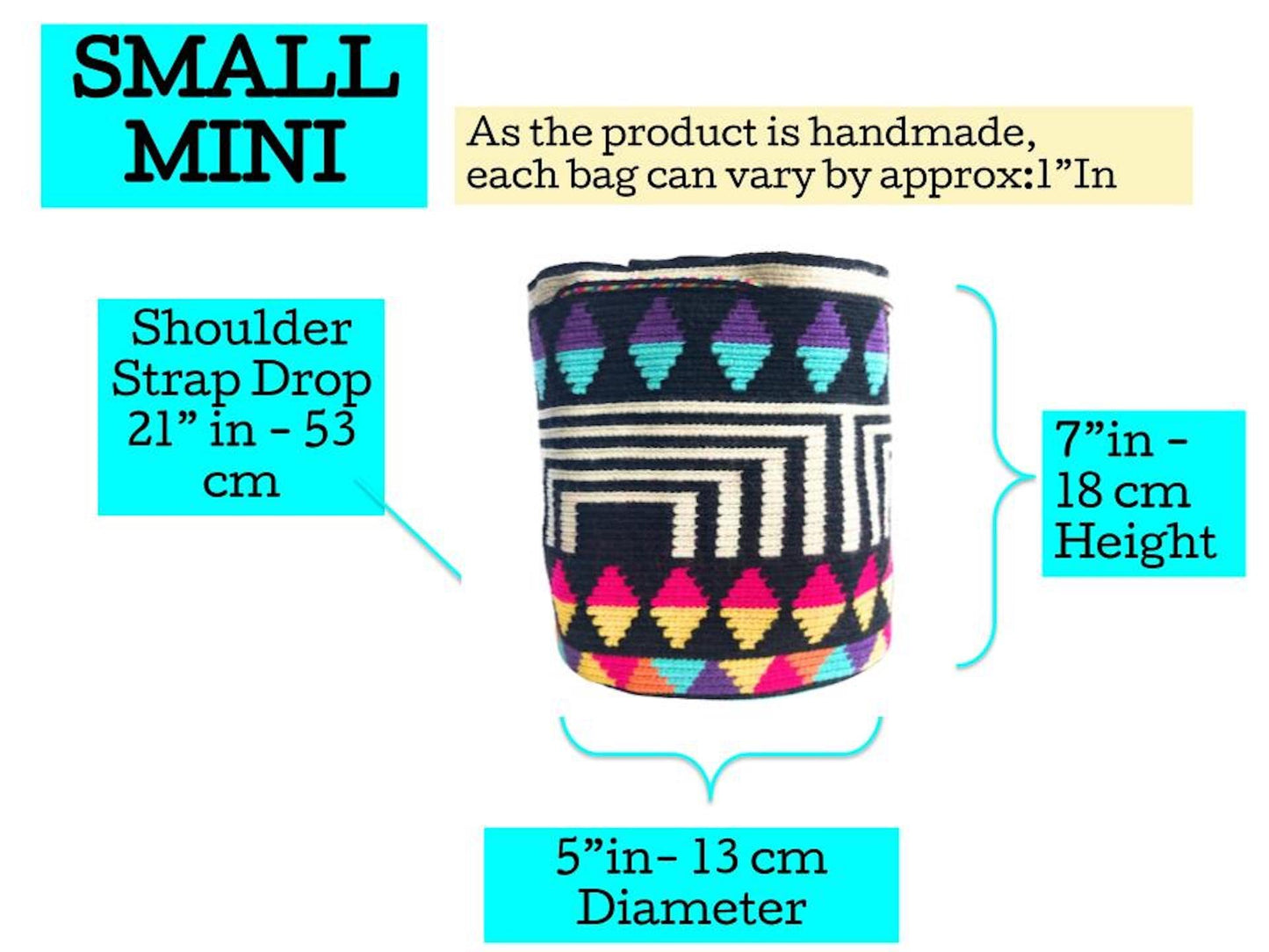 SMALL WAYUU Mochila Bag For Women original bolsa tejida colombiana authentic crochet pattern Gift from Colombia