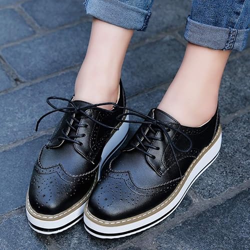 LUW Striped Platform Oxford Shoes Woman