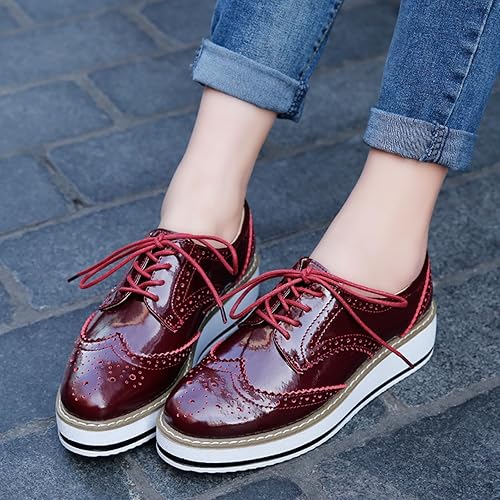 LUW Striped Platform Oxford Shoes Woman