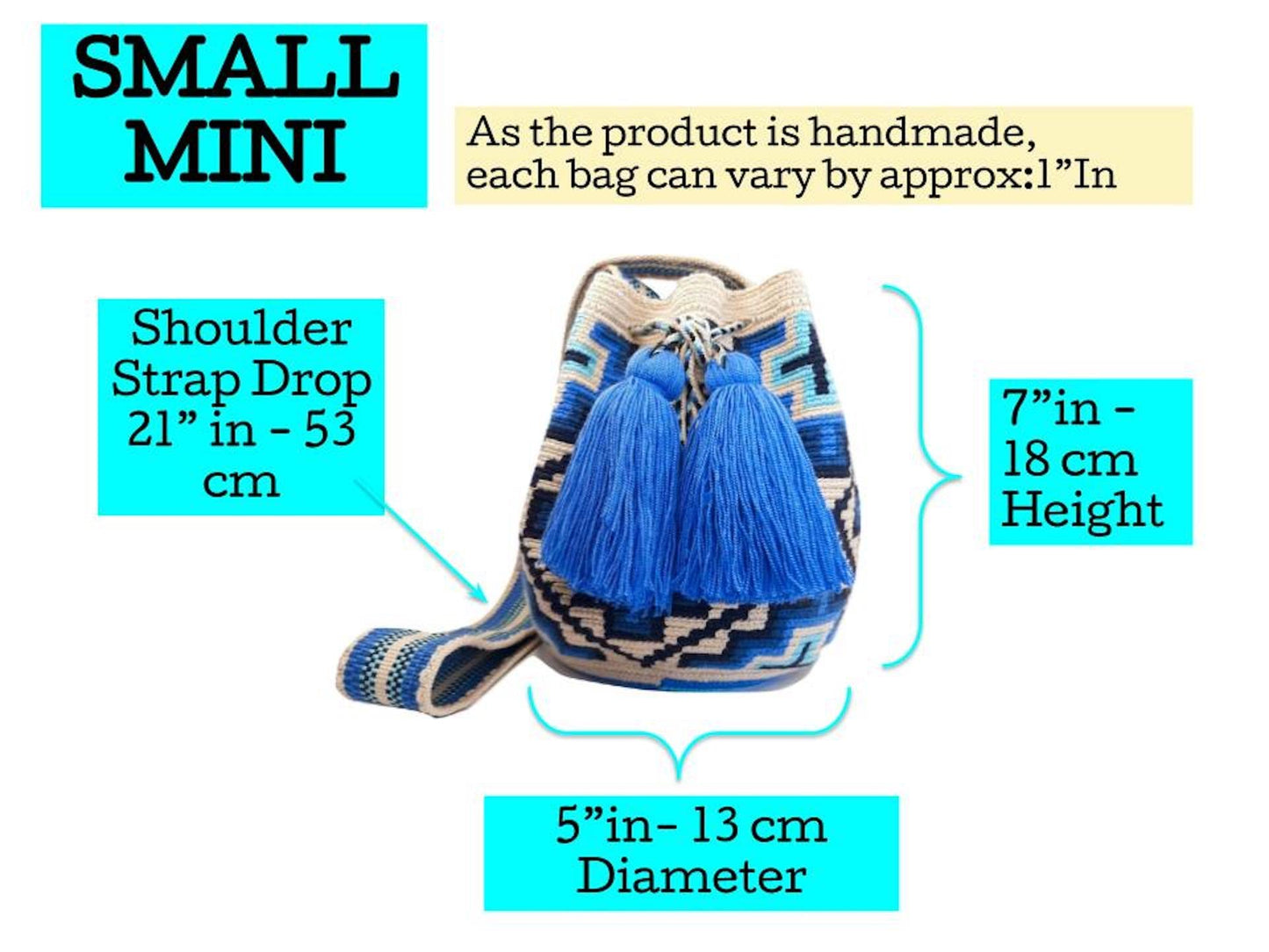 SMALL WAYUU Mochila Bag For Women original bolsa tejida colombiana authentic crochet pattern Gift from Colombia