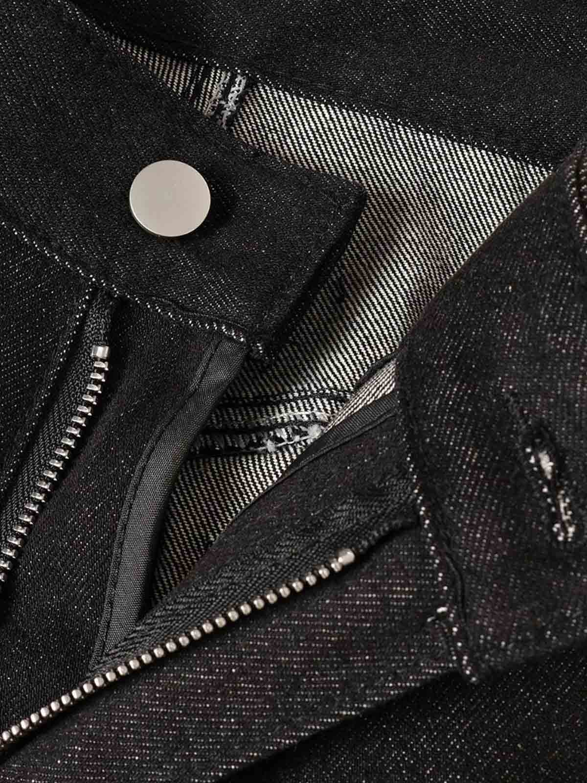 Studded Pleat Wide Leg Denim Jeans - Luxuryurbanwear